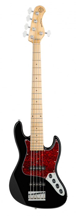 Sadowsky MetroExpress 21-Fret Vintage J/J Bass, Maple Fingerboard, 5-String - Solid Black High Polish bass guitar