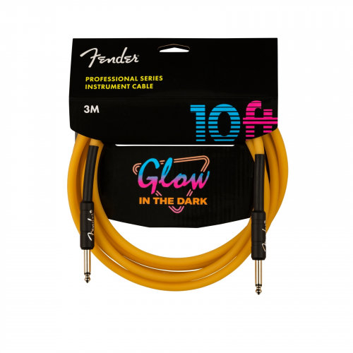 Fender Professional Series Glow in the Dark Cable Orange 10′ guitar cable