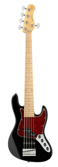 Sadowsky MetroExpress 21-Fret Hybrid P/J Bass, Maple Fingerboard, 5-String - Solid Black High Polish bass guitar