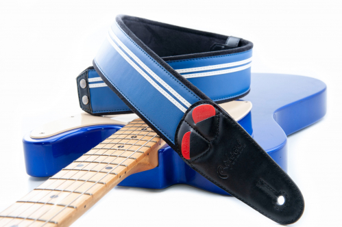 Right On Steady series Mojo Race Blue 00149 guitar strap