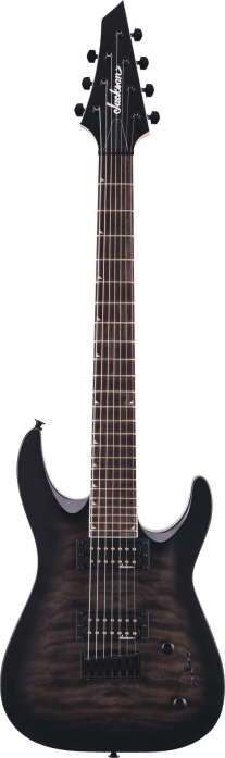Jackson JS Series Dinky Arch Top JS22Q-7 DKA HT Transparent Black Burst electric guitar, 7-string