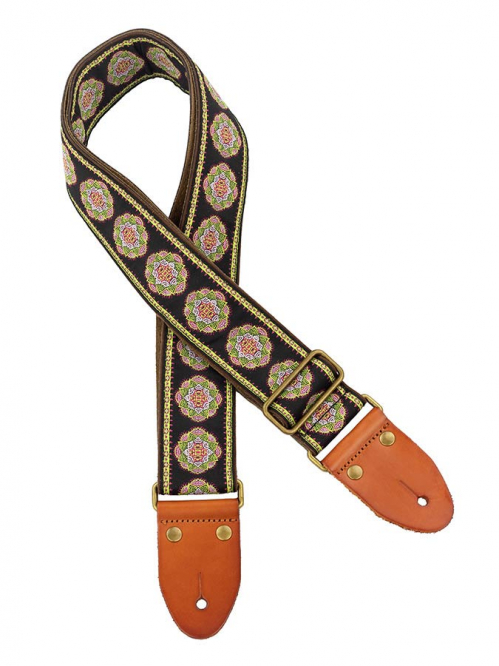 Gaucho GST-1280-9 seria Authentic Deluxe BK/GN guitar strap