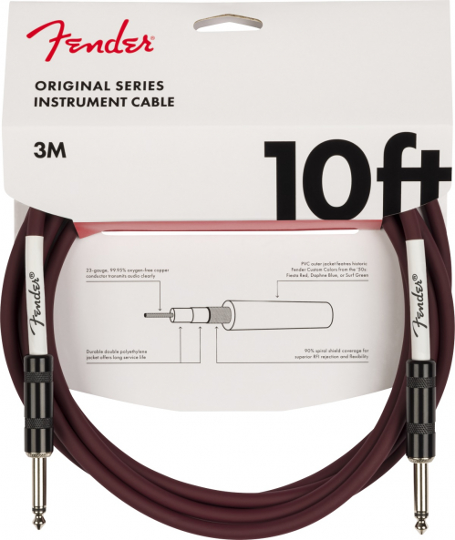 Fender Limited Edition Original Series Cable, 10′, Oxblood guitar cable