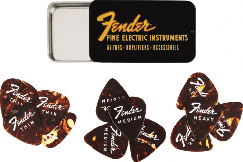 Fender Fine Electric Pick Tin Pack, 12 pcs guitar pick set