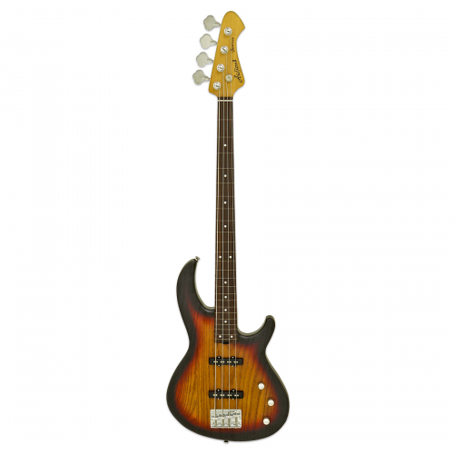 Aria Pro II 313-JP Detroit Fretless OPSB Open-Pore Sunburst bass guitar