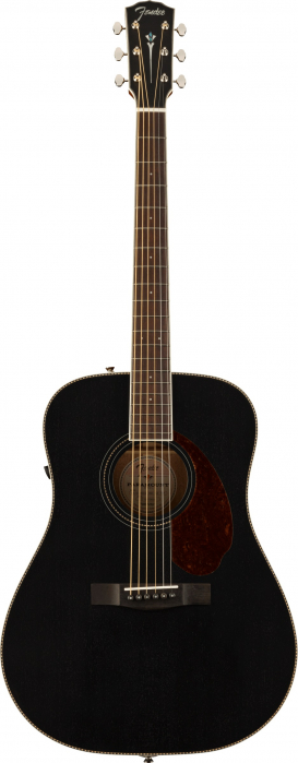 Fender FSR PM-1E Standard Dreadnought Black Top electric acoustic guitar with case