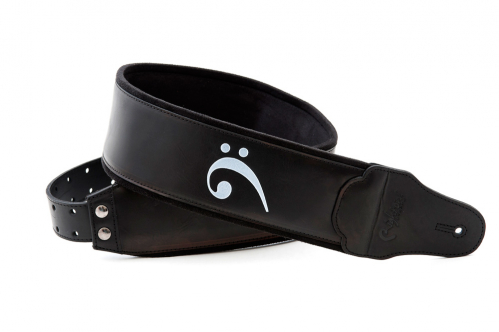 Right On Groove Fakey Black leather guitar strap