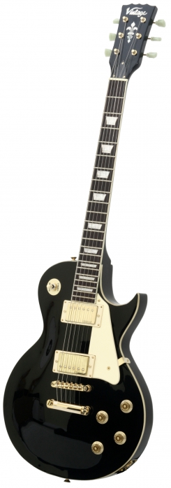 Vintage V100BB, electric guitar, gloss black