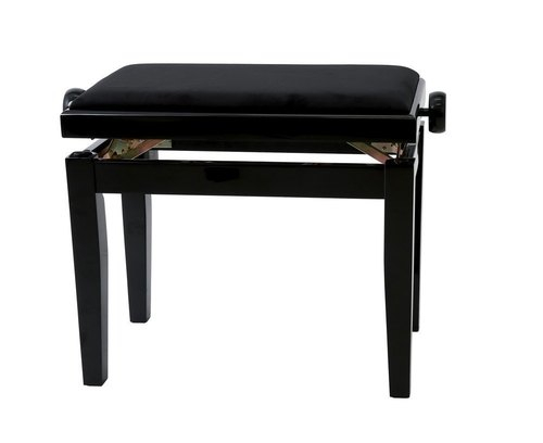 Gewa 130010 Deluxe piano bench, black gloss