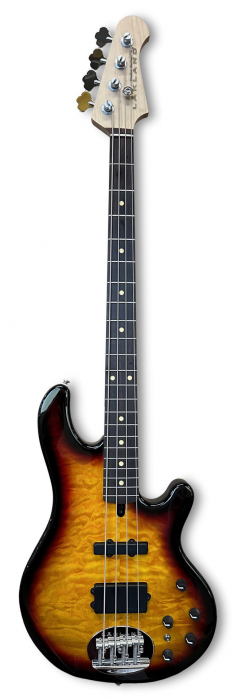 Lakland Skyline 44-02 Deluxe Bass, 4-String - Quilted Maple Top, Three Tone Sunburst Gloss bass guitar