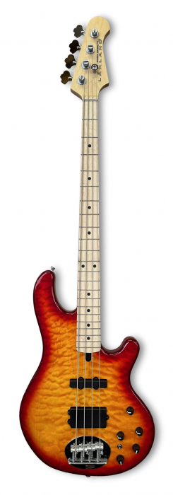 Lakland Skyline 44-02 Deluxe Bass, 4-String - Quilted Maple Top, Cherry Sunburst Gloss bass guitar