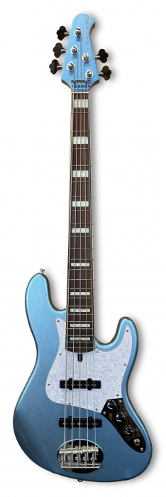 Lakland Skyline 55-60 Custom Bass, 5-String - Lake Placid Blue Gloss bass guitar