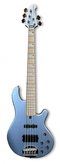 Lakland Skyline 55-02 Custom Bass, 5-String - Ice Blue Metallic Gloss bass guitar