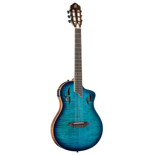 Ortega RTPDLX-FMA Flamed Maple Blue TourPlayer DeLuxe electric-nylon string guitar