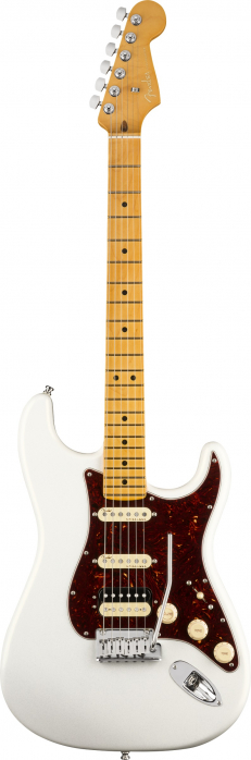 Fender American Ultra Stratocaster HSS, Maple fingerboard, Arctic Pearl electric guitar