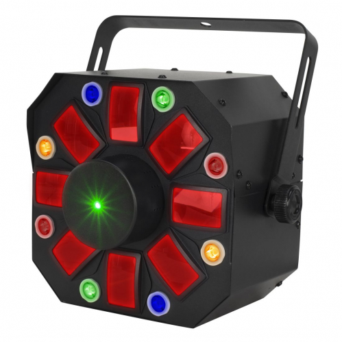ADJ Eliminator Furious Three RG 3-FX-IN-1 dance party lighting effect: LED Moonflower, Wash and laser effects