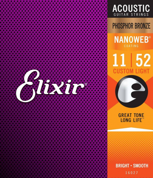 Elixir Phosphor Bronze Custom Light acoustic guitar strings 11-52