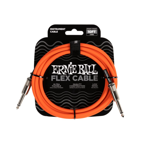 Flex Instrument Cable Straight/Straight 10ft - Orange