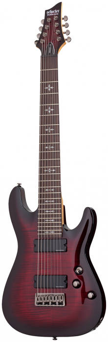 Schecter Demon 8, Crimson Red Burst electric guitar