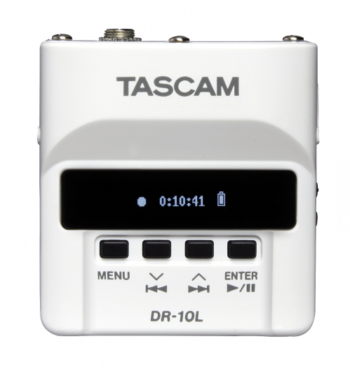 Tascam dR-10L White - cyfrowy rejestrator Tascam typu ″body-pack″ z mikrofonem lavalier (biay)