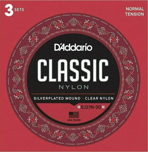 D′Addario EJ-27N 3-pack struny do gitary klasycznej Normal