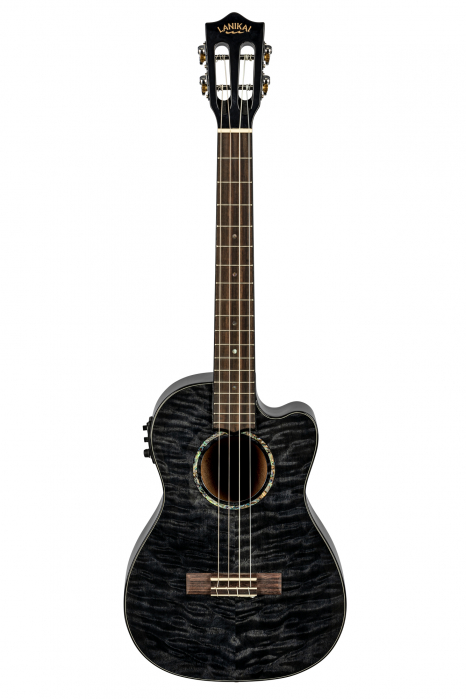 Lanikai Quilted Maple Black CE ukulele barytonowe elektro-akustyczne