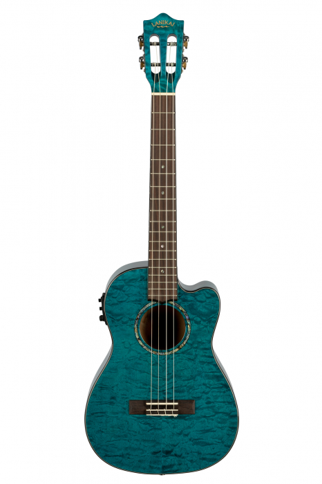Lanikai Quilted Maple Blue CE ukulele barytonowe elektro-akustyczne