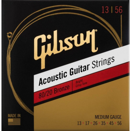 Gibson SAG-BRW13 80/20 Bronze Acoustic Guitar Strings 13-56 acoustic guitar strings