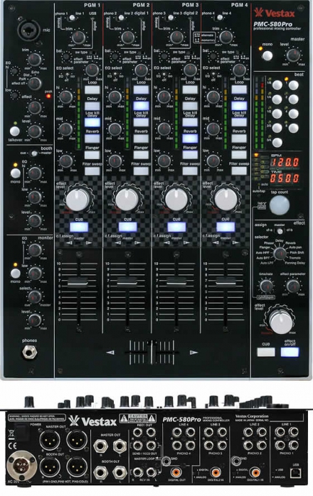 Vestax PMC-580 4 channel digital mixer with effects