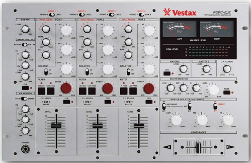 Vestax PMC-CX mixer 4 x phono, 4 x line, 2 x mic