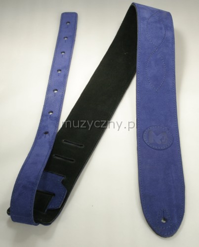 Akmuz PES-9 leather guitar strap, blue