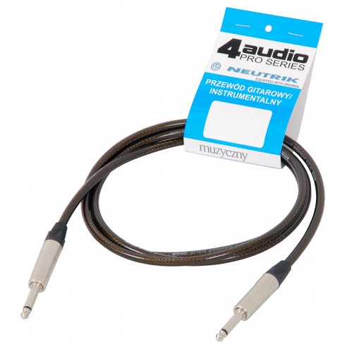 4Audio GT1075 2m guitar cable 2 x male 1/4″ Neutrik jack connector