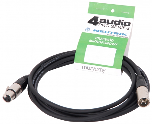 4Audio MIC2022 3m microphone cable XLR - XLR (Neutrik) 4Audio MIC2022 3m microphone cable XLR - XLR (Neutrik)