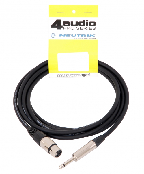 4Audio MIC2022 3m unbalanced audio cable female XLR - jack TS (Neutrik) 4Audio MIC2022 3m unbalanced audio cable female XLR - jack TS (Neutrik)