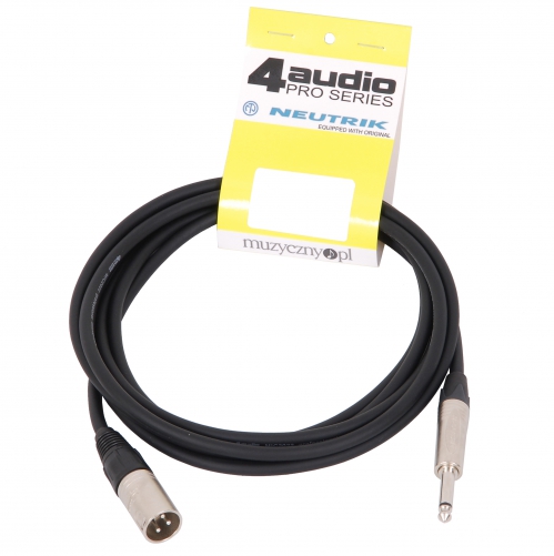 4Audio MIC2022 3m unbalanced audio cable XLRm TS