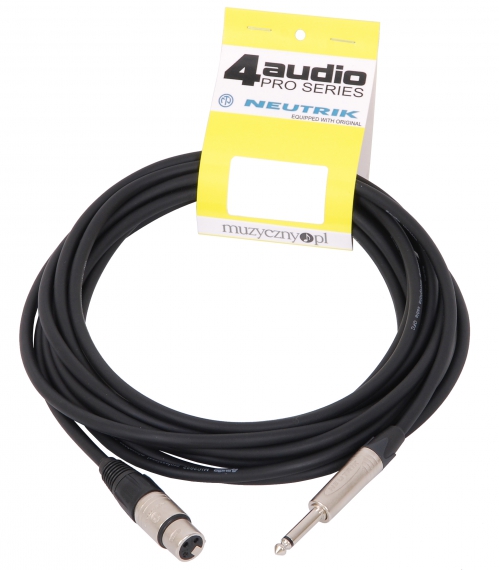 4Audio MIC2022 6m unbalanced audio cable female XLR - jack TS (Neutrik)