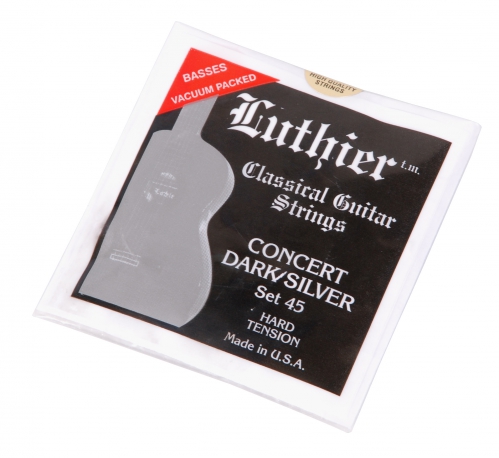 Luthier 45 concert dark silver hard tension classical guitar strings