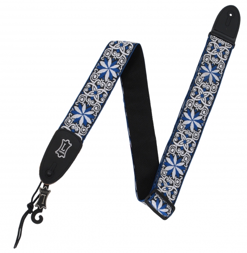 Levy′s Hootenanny Blue Jacquard guitar strap Levy′s Hootenanny Blue Jacquard guitar strap
