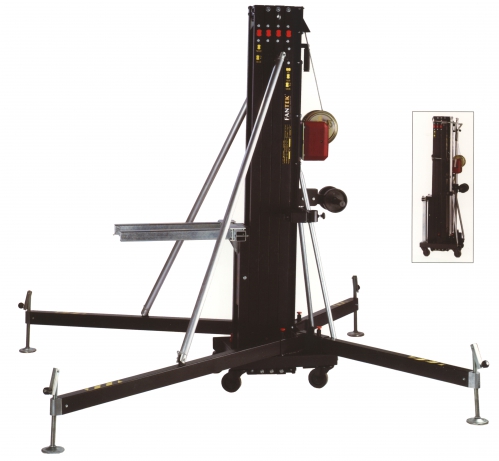 Fantek T-117 PA Truss Lift - crank-stand for lights to line array systems, black, 5.8m/240kg