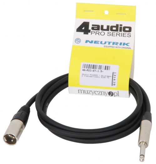4Audio MIC2022 1.5m unbalanced audio cable XLRm TS
