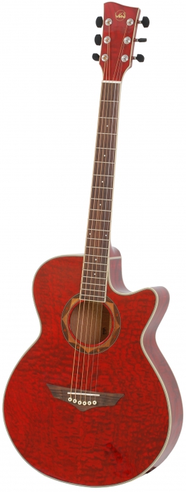 VGS 500195 acoustic guitar with EQ folk cutaway fishman aero cutaway czerwony VGS 500195 acoustic guitar with EQ folk cutaway fishman aero cutaway czerwony