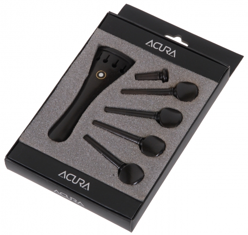 Acura Violin Pegs, Tailpiece, Endpin Set 4/4 a la Schweizer ebony, parisian eye Acura Violin Pegs, Tailpiece, Endpin Set 4/4 a la Schweizer ebony, parisian eye