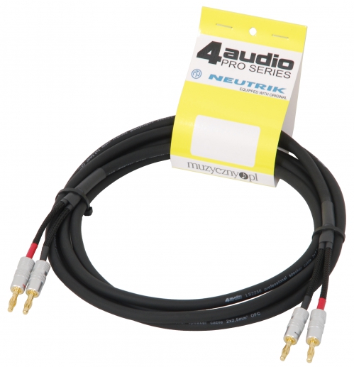 4Audio LS2250 3m speaker cable (pair), 4mm Prolink connectors