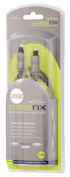 Techlink 690211 Toslink Cable - Toslink digital interconnect 1m