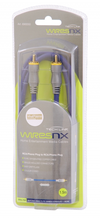 Techlink 690050 Cable RCA - RCA (co-axial) 1.5m