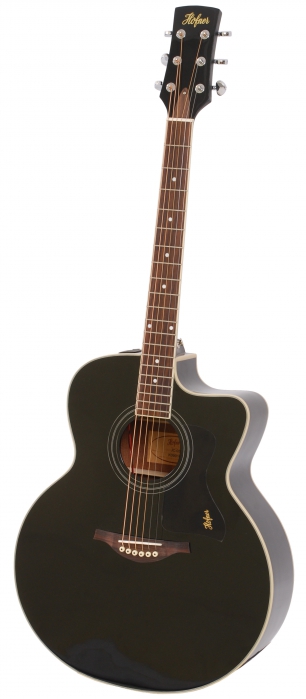 Hoefner HA JC03 BK electro acoustic Jumbo cutaway guitar