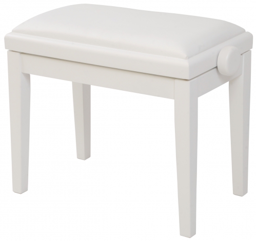 Akmuz adjustable piano stool white, leather