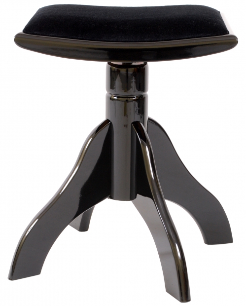 Grenada TA 4 Black gloss piano stool, black padding