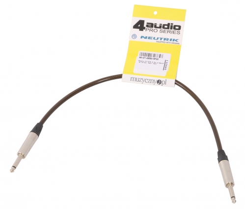 4Audio GT1075 0.5m guitar cable 2 x male 1/4″ Neutrik jack connector