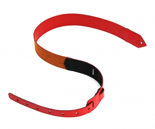 Akmuz PES-19 leather guitar strap, red